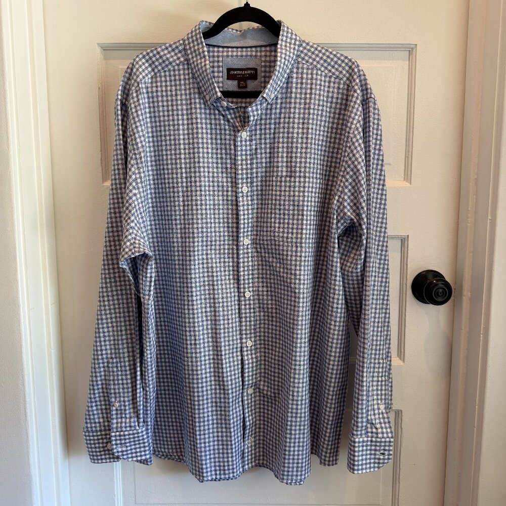 Johnston & Murphy Gingham Button Down Shirt - image 1